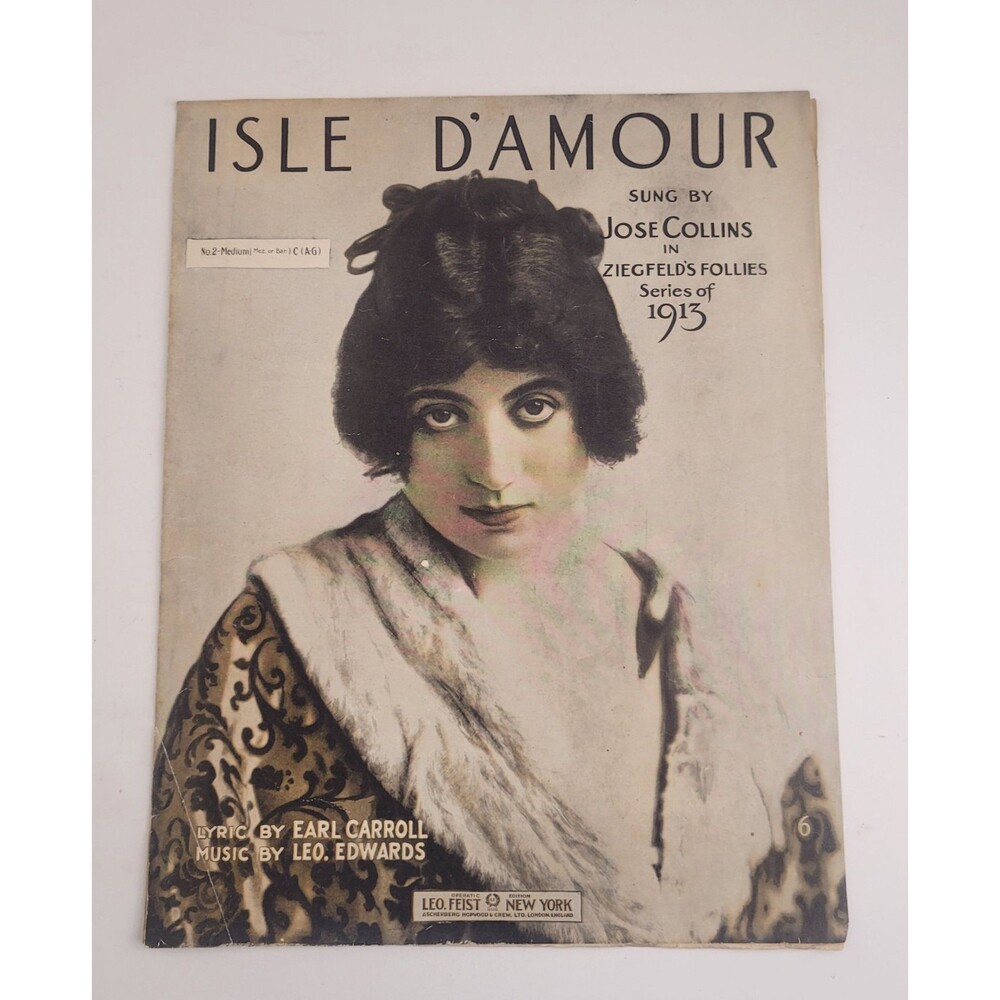 Antique Sheet Music 1913 Isle De Amour Music By Leo Edwards #SM3